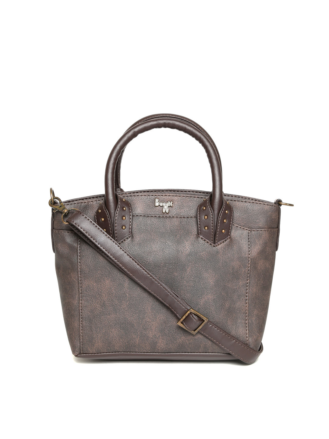

Baggit Brown Solid Handheld Bag with Sling Strap