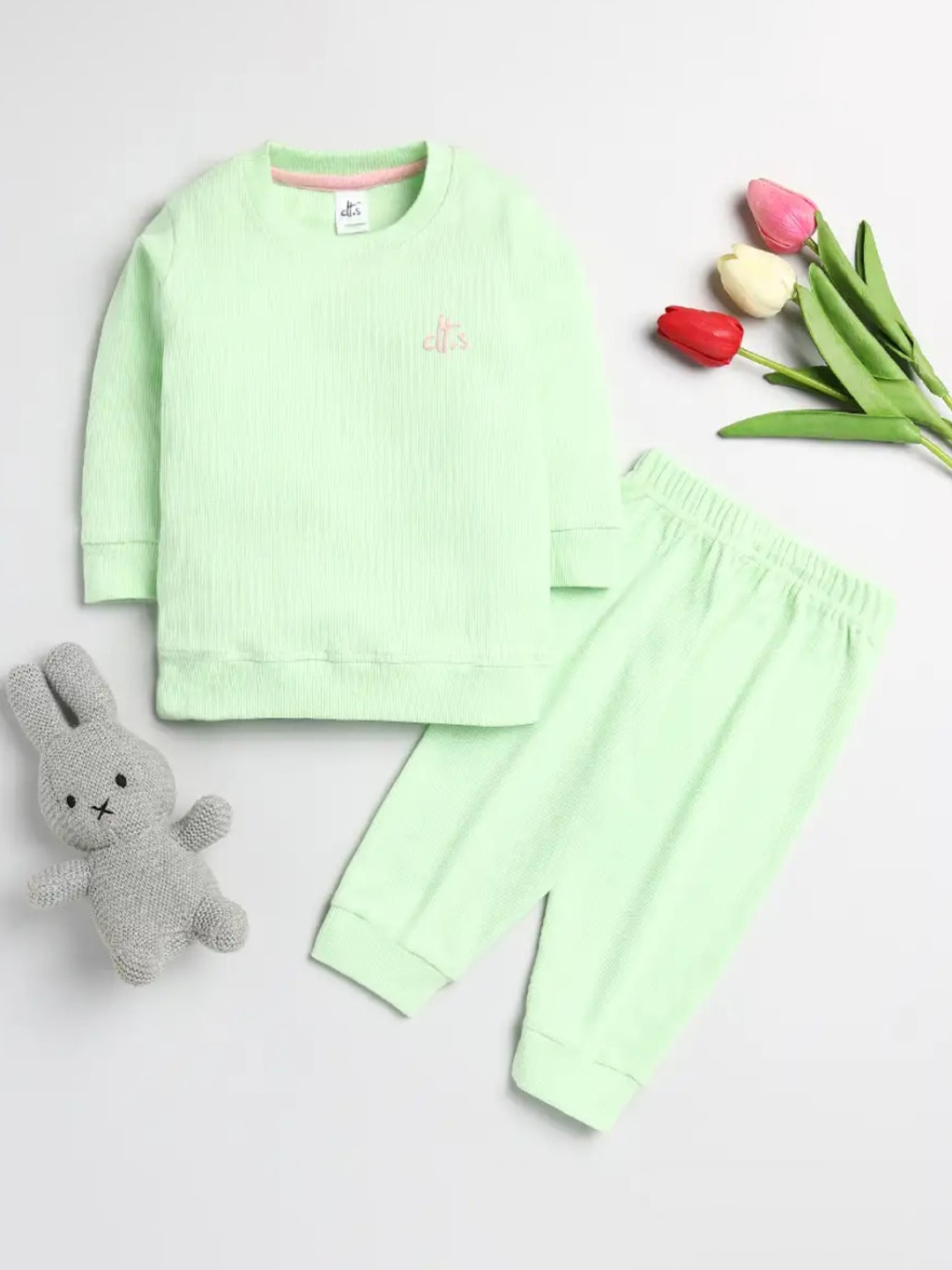 

Clt s Unisex Kids Lime Green & Pink Night suit
