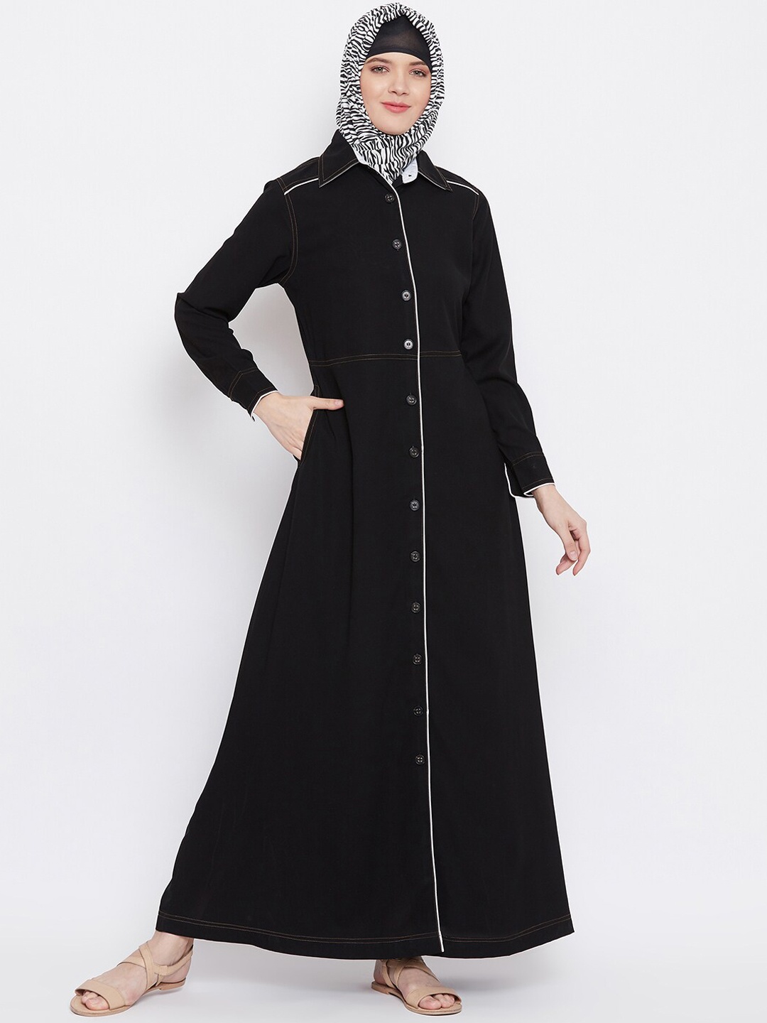 

MOMIN LIBAS Women Black Solid Abaya Burqa