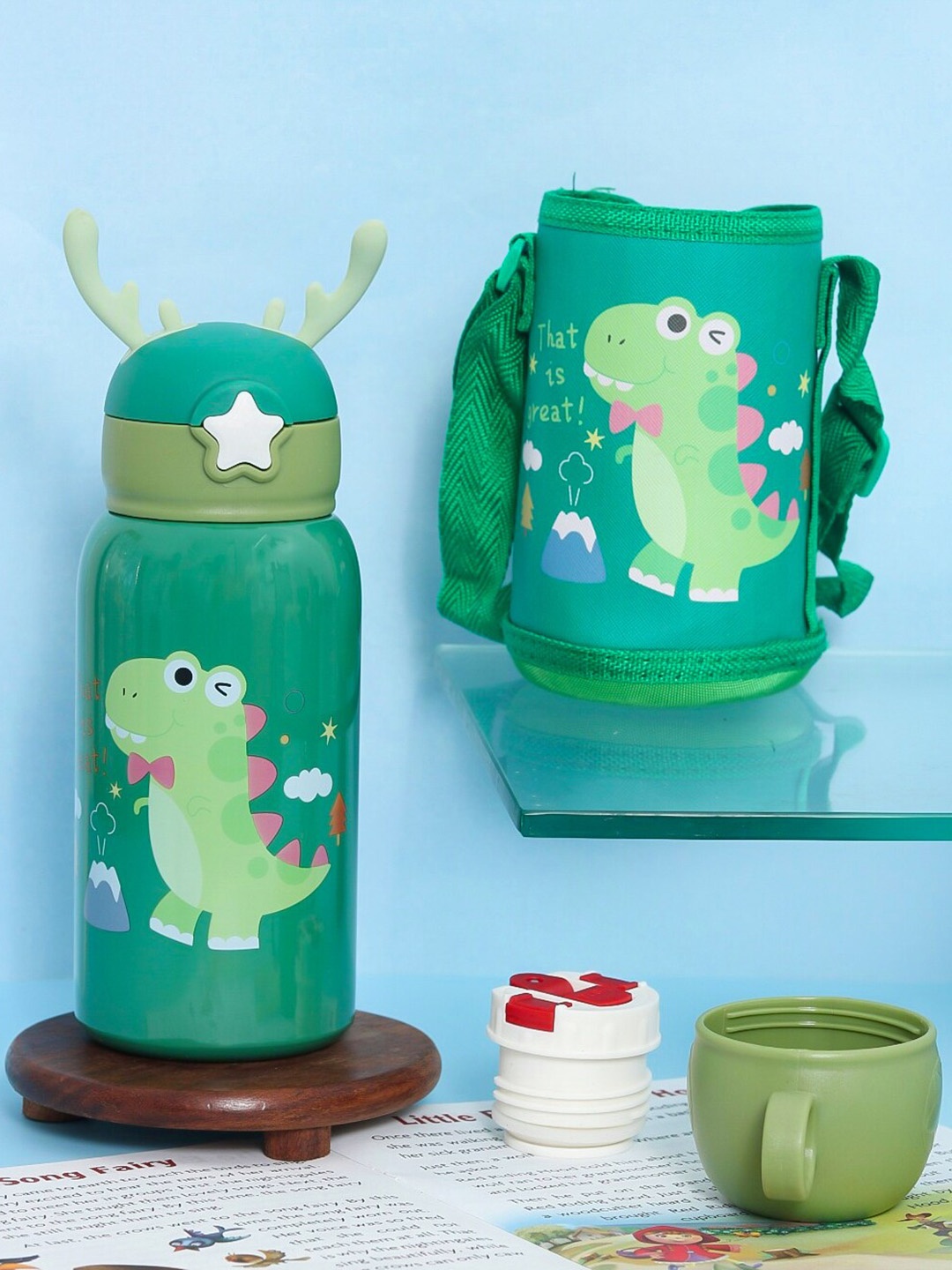 

Yellow Bee Kids Green Printed Stainless Steel Thermos Flask 500 ML