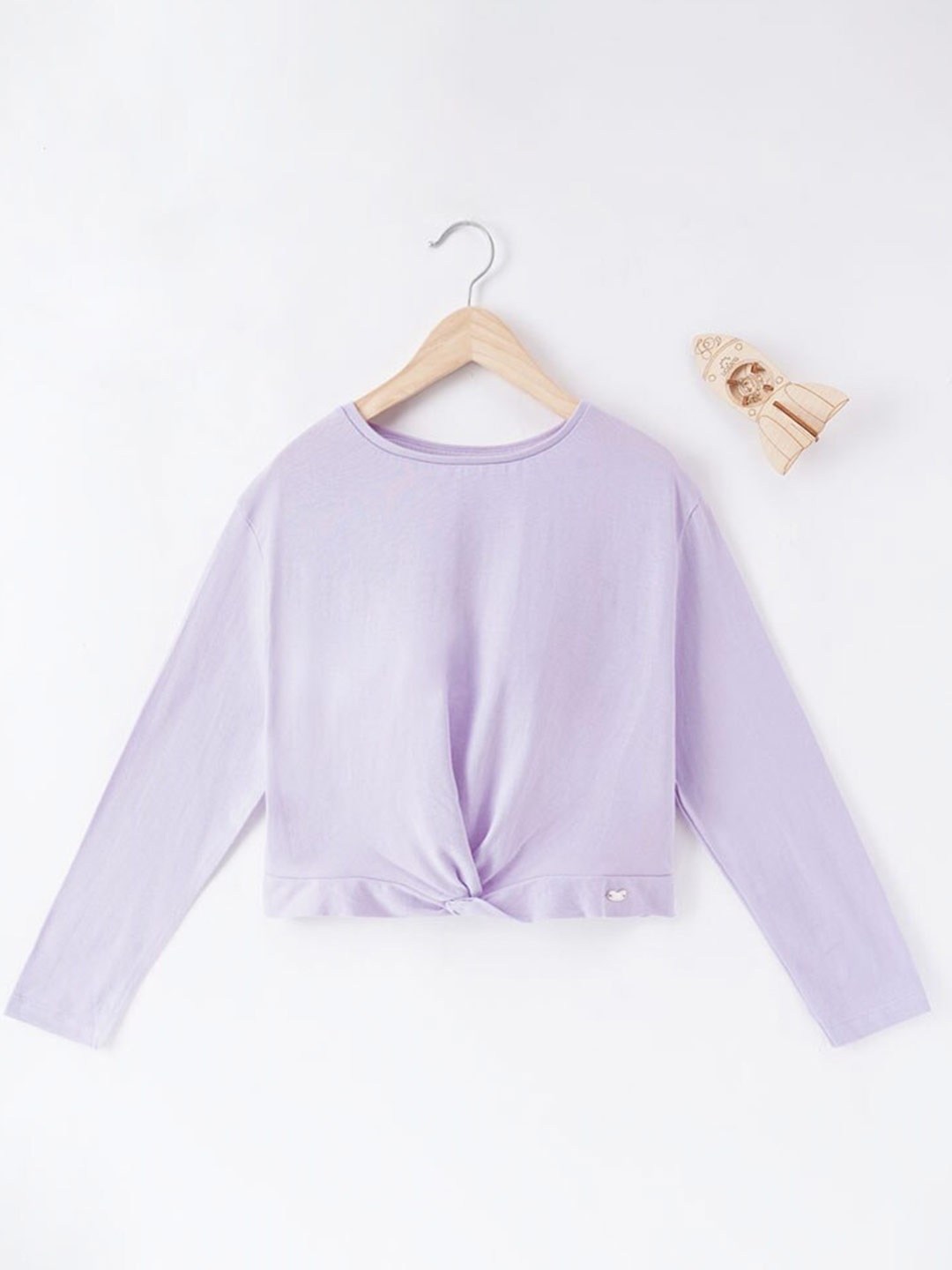 

Ed-a-Mamma Girls Lavender Long sleeves Sustainable Cotton T-shirt