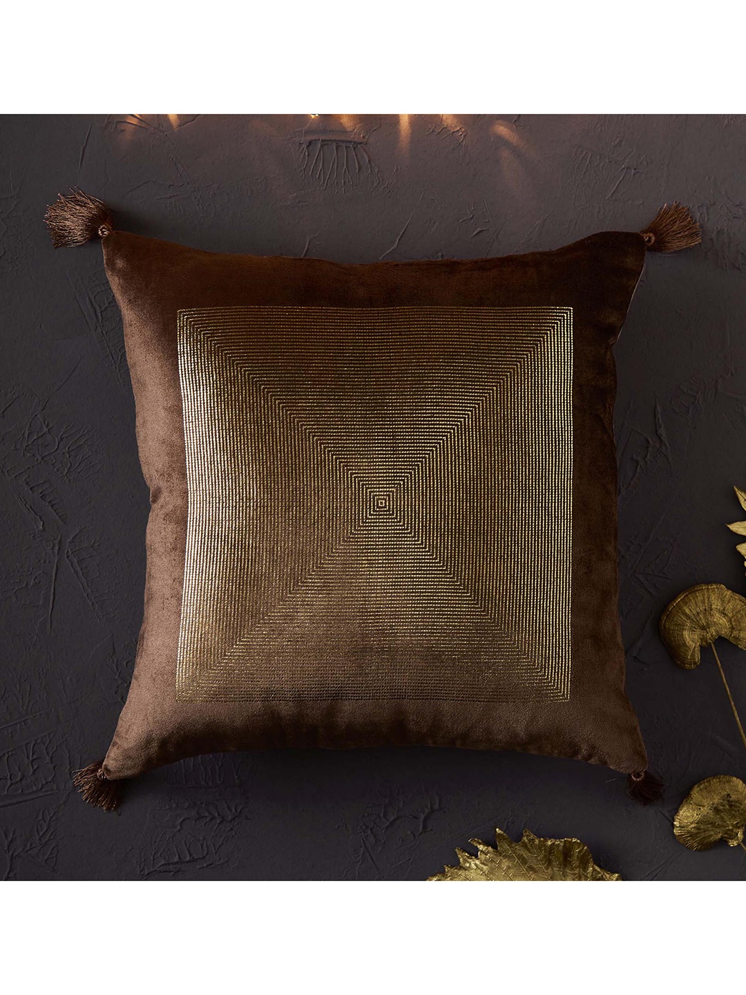 

Home Centre Geometric Square Cushion Covers, Brown