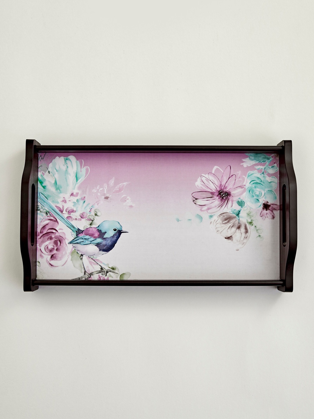 

Home Centre Brown & Pink Floral Printed Small Tray