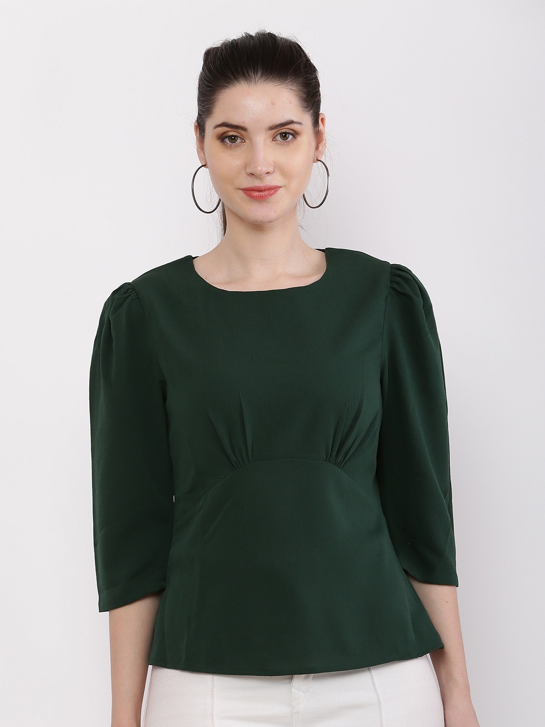 

RAASSIO Women Green Crepe Top