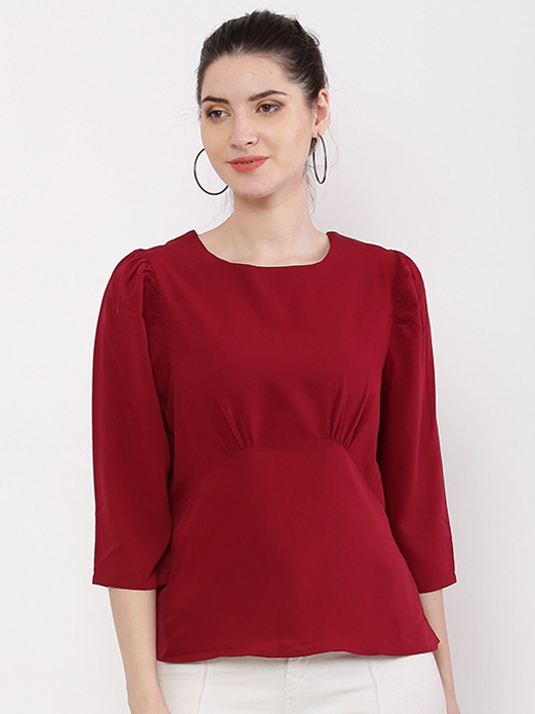 

RAASSIO Woman Burgundy Crepe Top