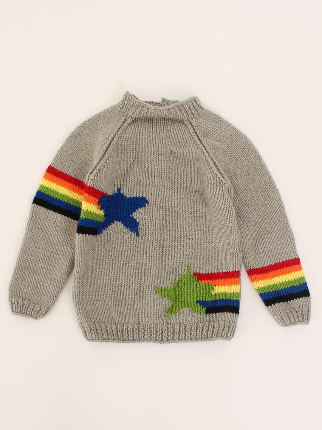 

Woonie Kids Grey & Blue Printed Pullover