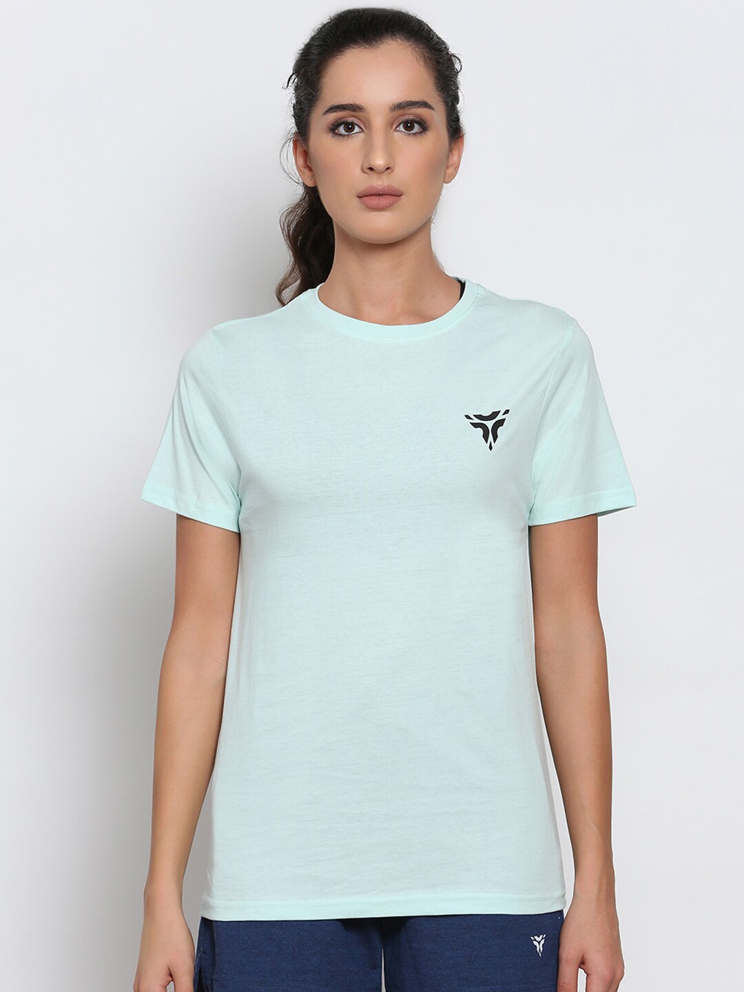 

deb Women Brand Logo Cotton T-shirt, Sea green