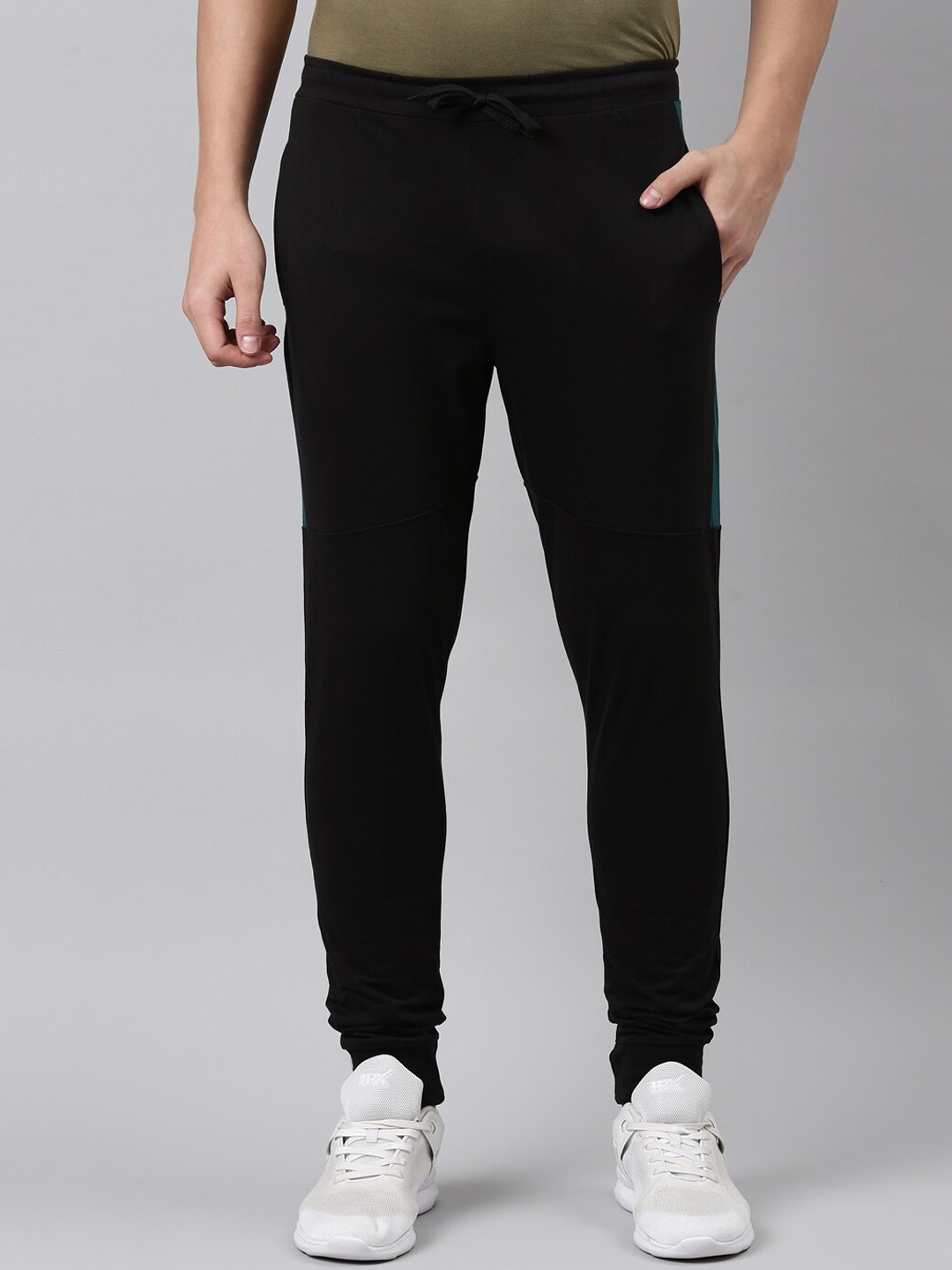 

DIXCY SCOTT Men Black Solid Cotton Joggers
