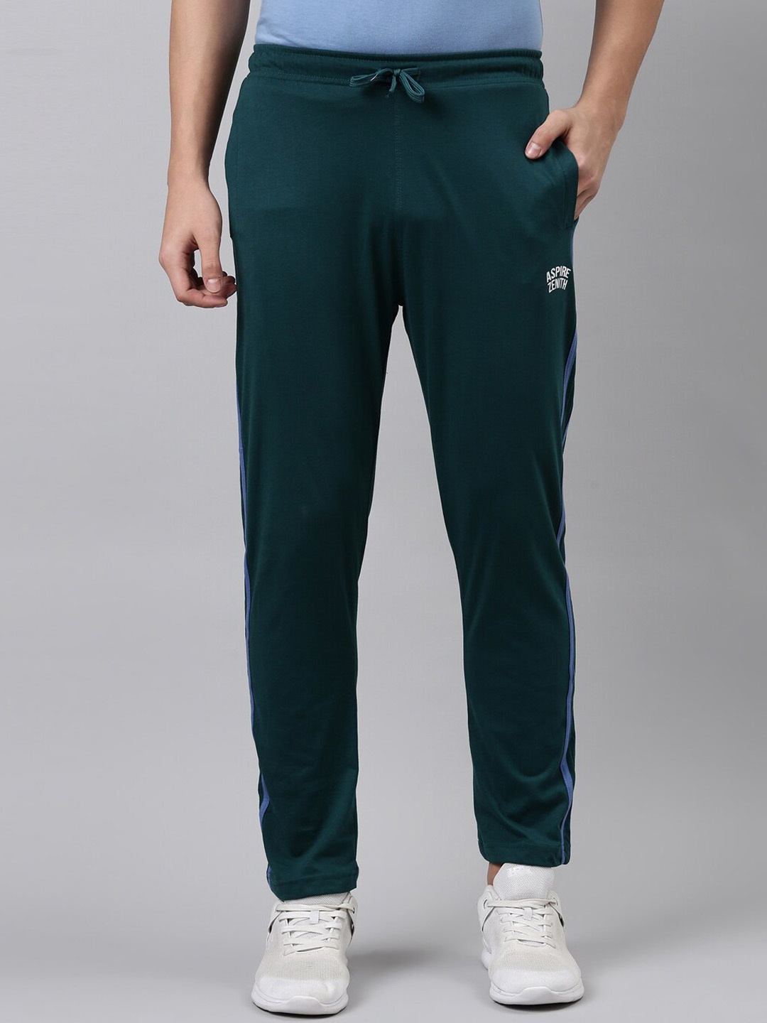 

DIXCY SCOTT Men Green Solid Cotton Track Pants
