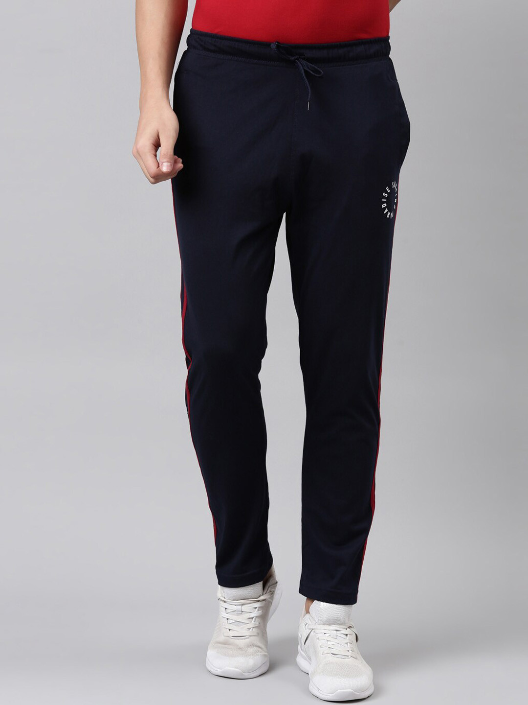 

DIXCY SCOTT Men Navy Blue Solid Cotton Track Pants
