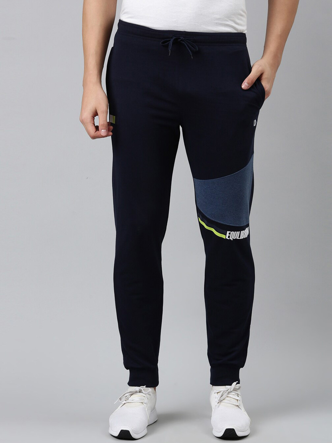 

DIXCY SCOTT Men Navy Blue Solid Cotton Joggers