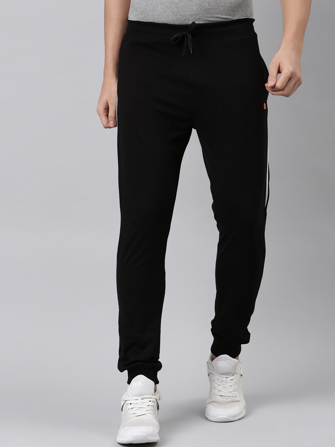 

DIXCY SCOTT Men Black Solid Cotton Joggers