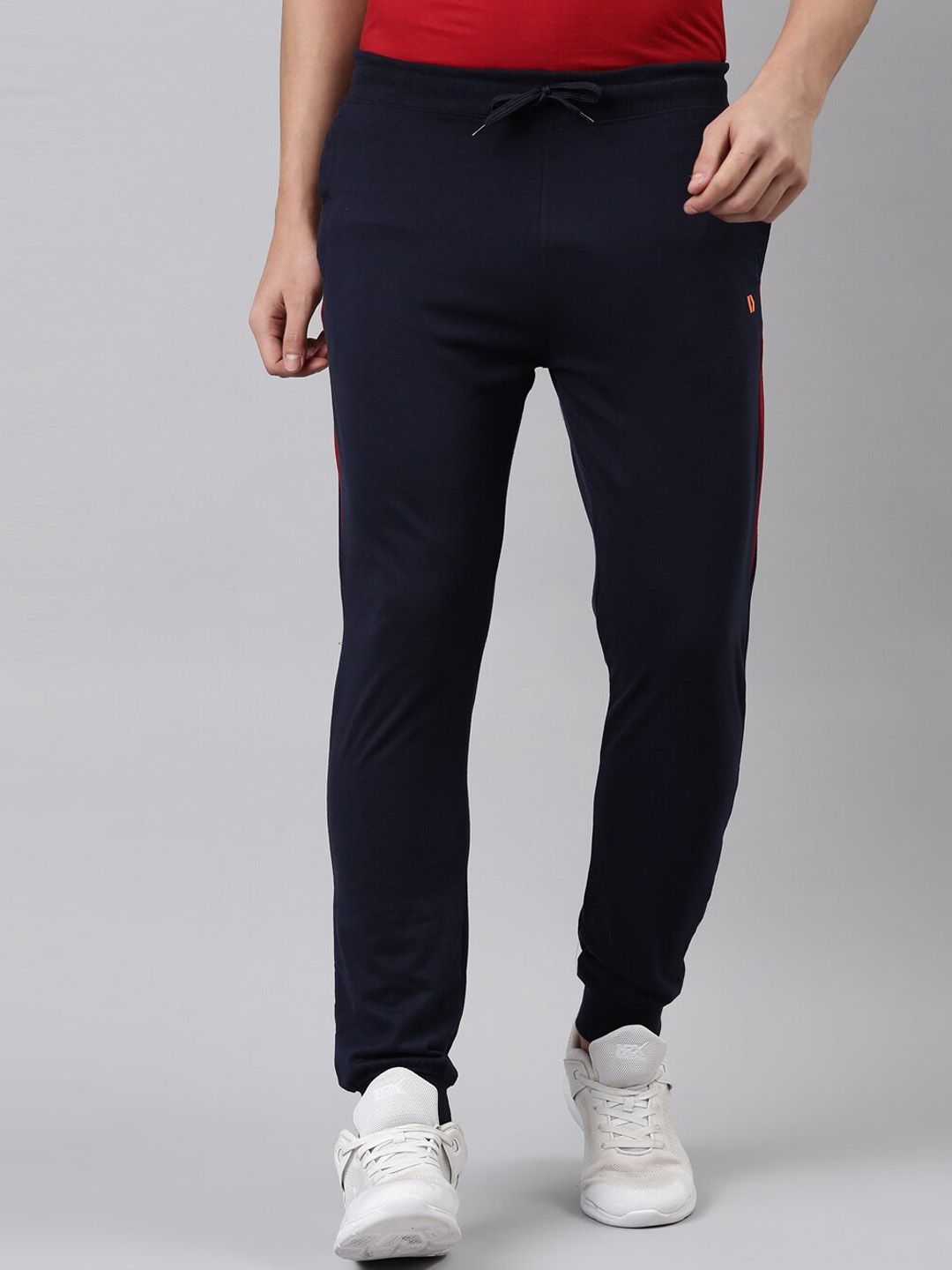 

DIXCY SCOTT Men Navy Blue Solid Cotton Joggers