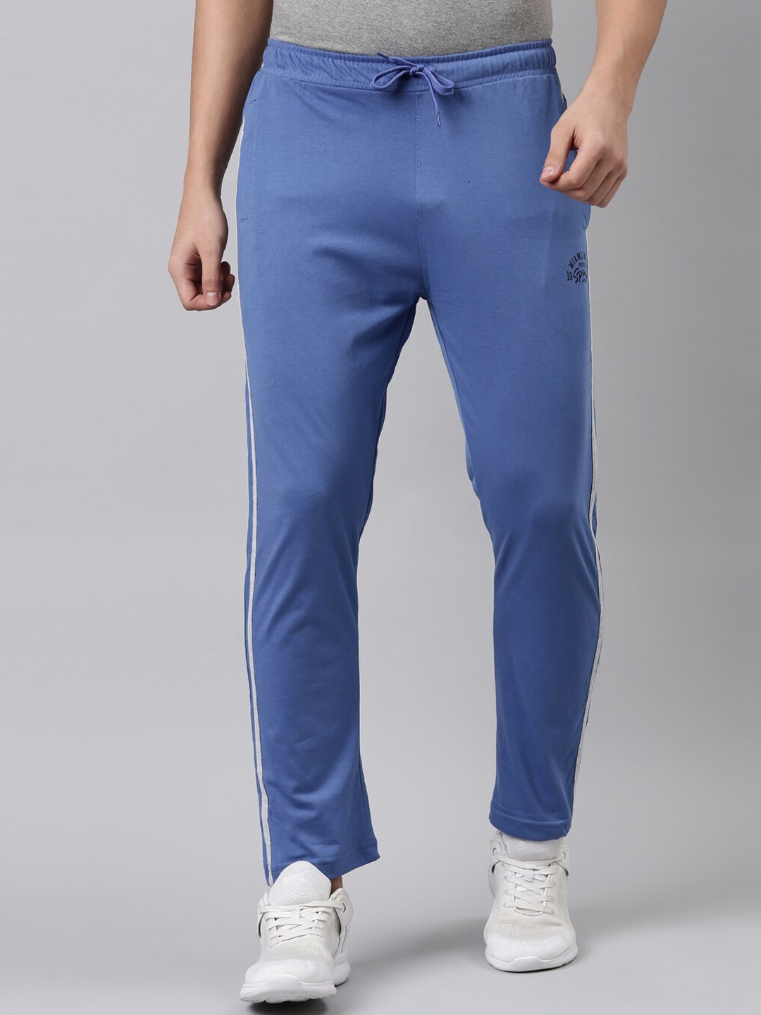 

DIXCY SCOTT Men Blue Solid Cotton Track Pants