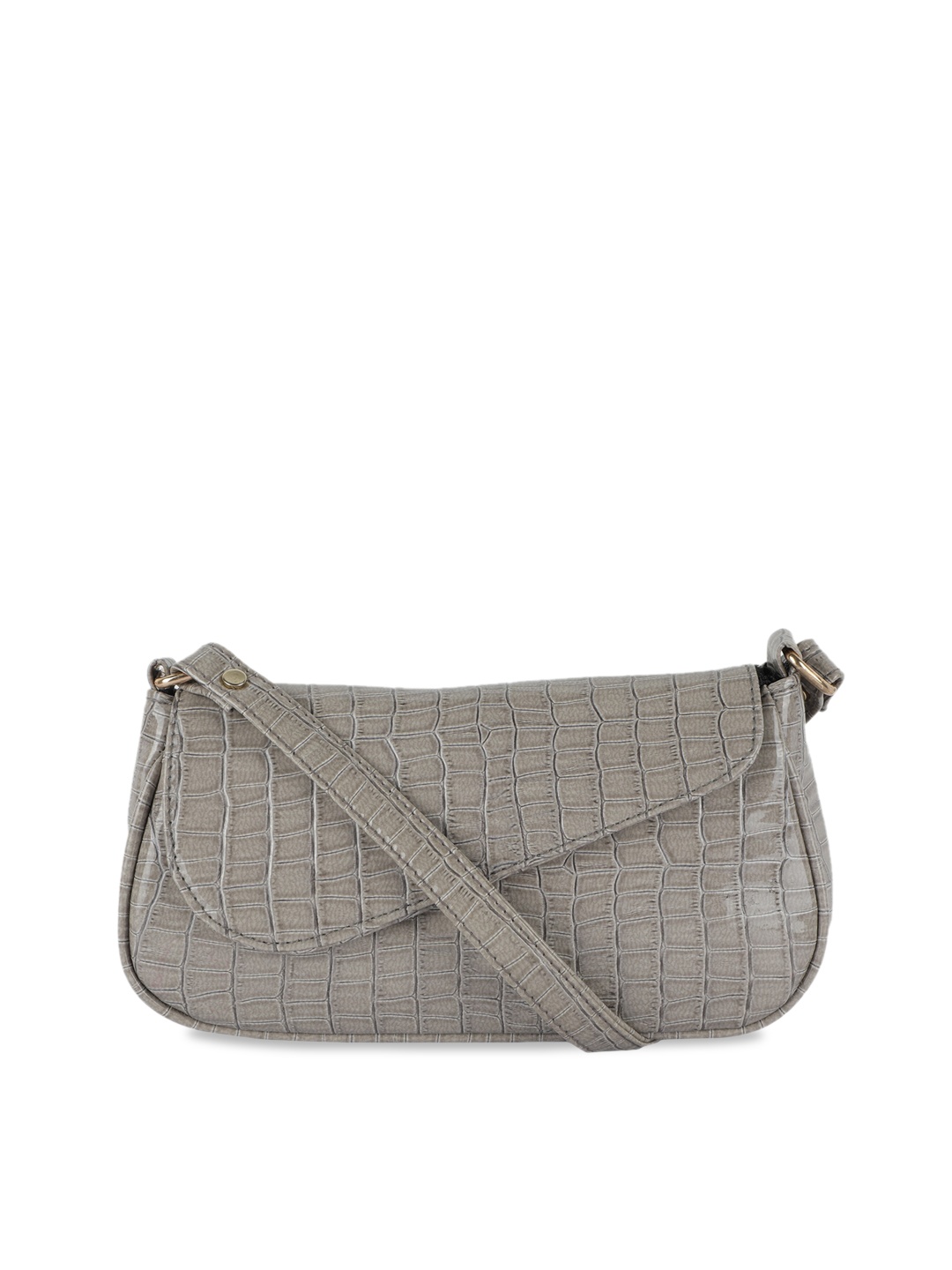 

ZEVORA Grey Animal Textured PU Structured Sling Bag