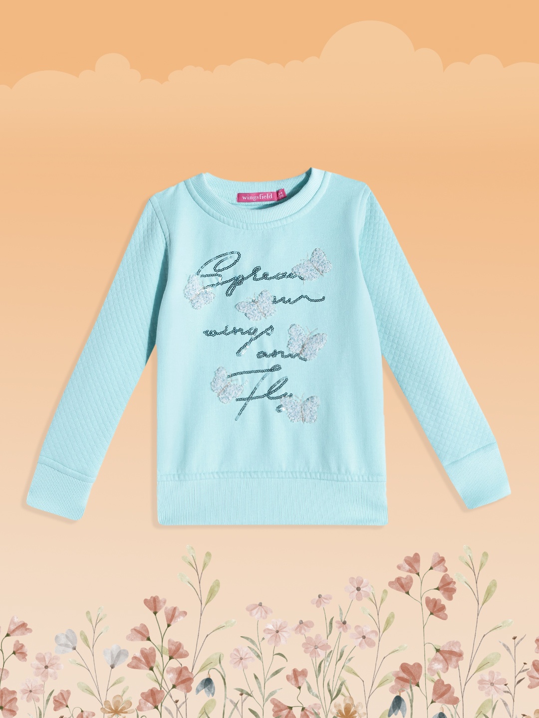 

Wingsfield Girls Blue Printed Sweatshirt