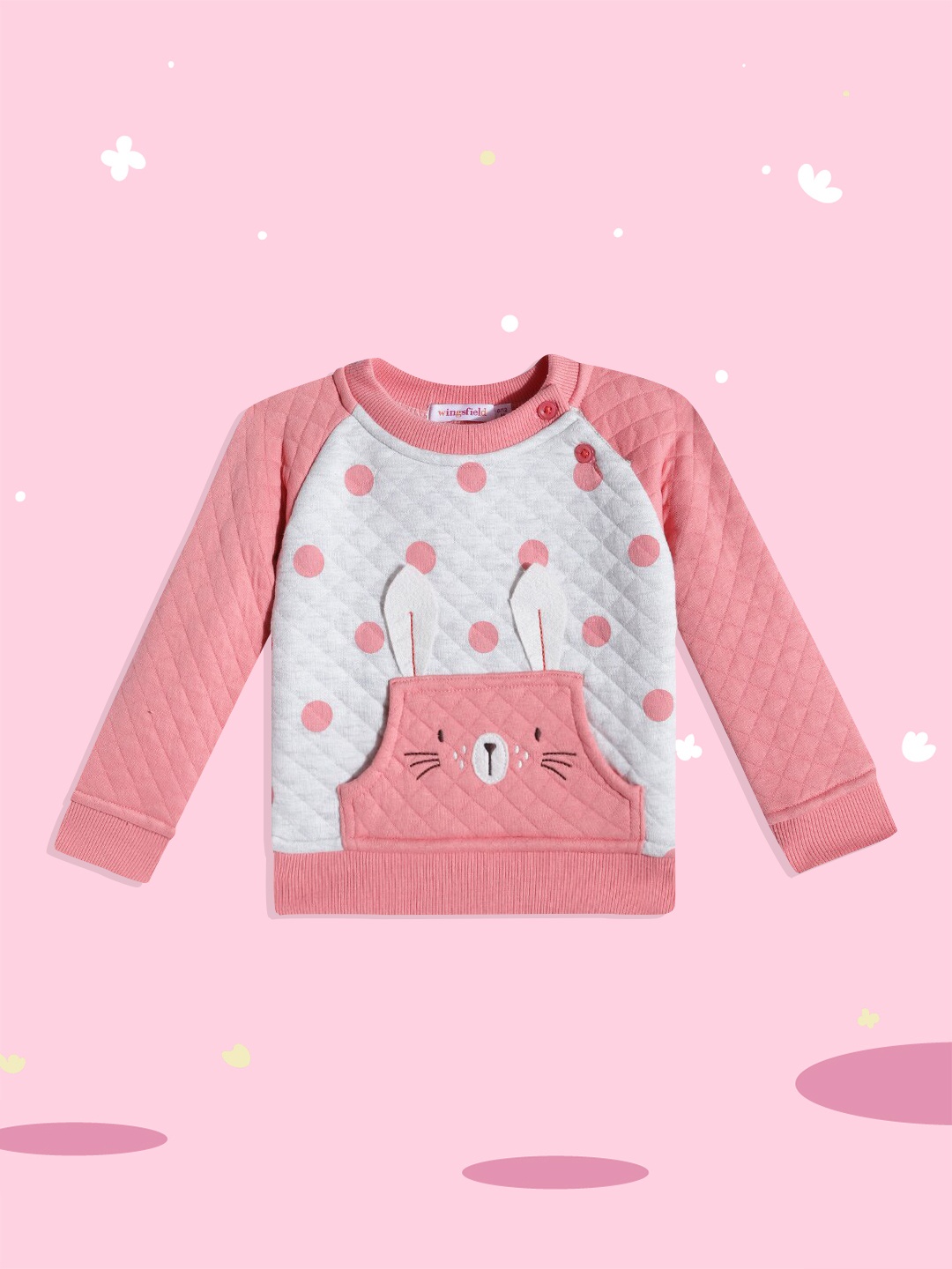 

Wingsfield Girls Pink Printed Sweatshirt