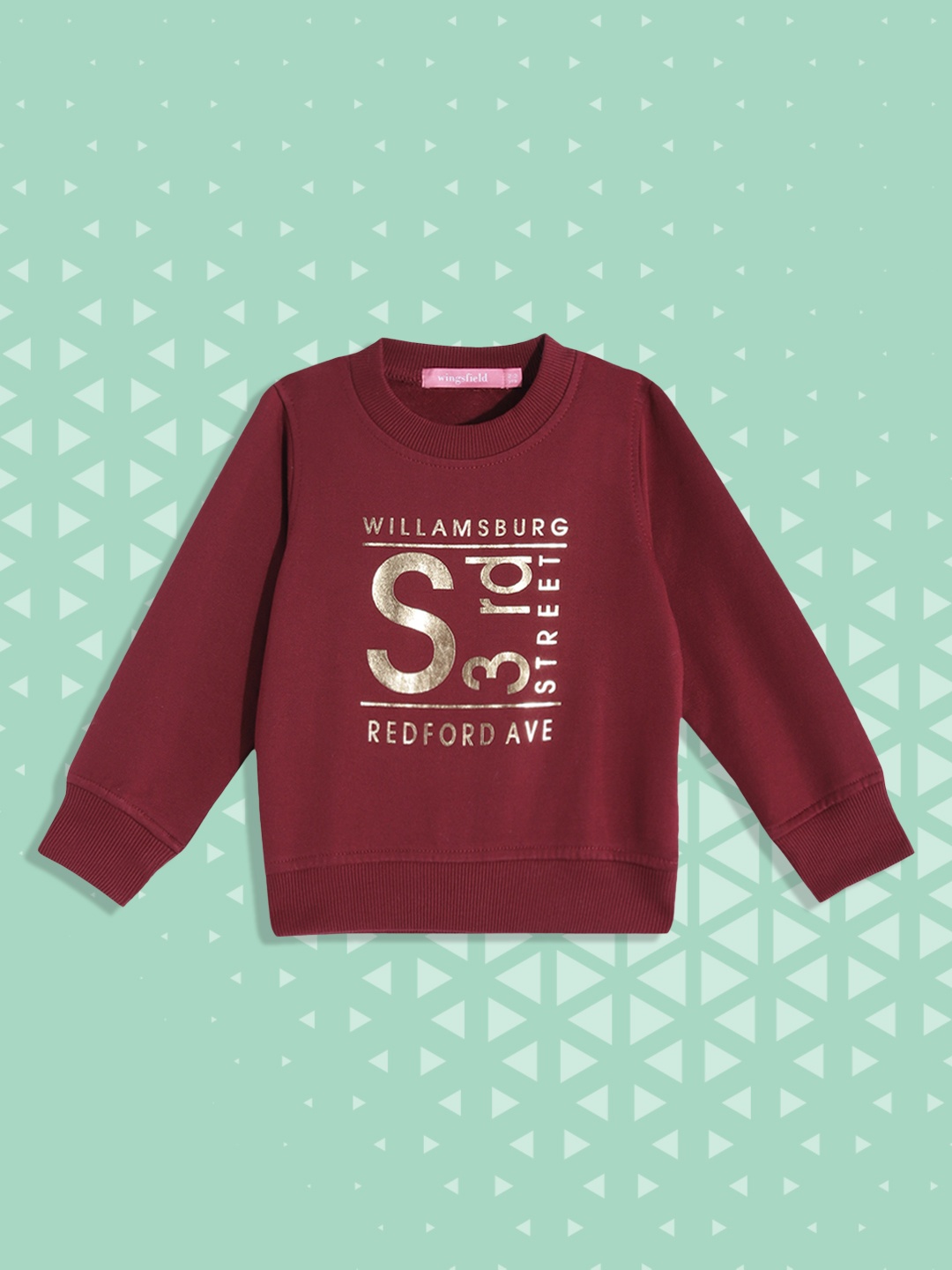 

Wingsfield Girls Maroon Printed Sweatshirt