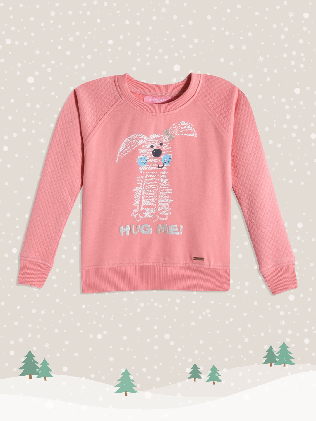 

Wingsfield Girls Pink Printed Sweatshirt