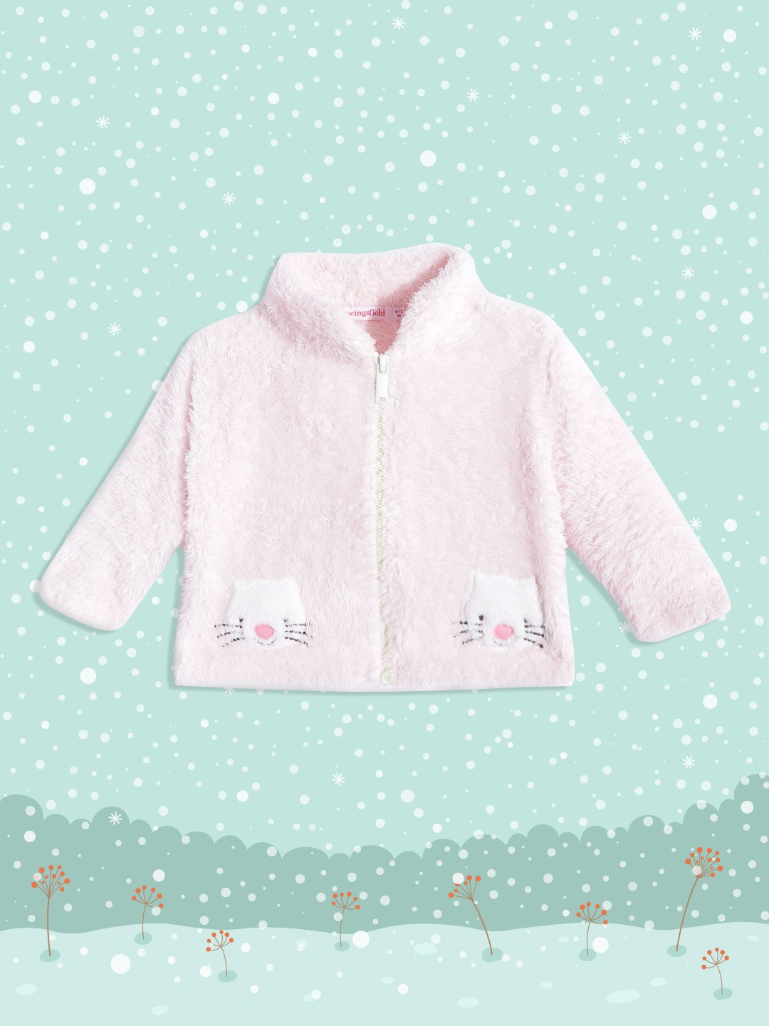 

Wingsfield Girls Pink Mock Collar Sweatshirt