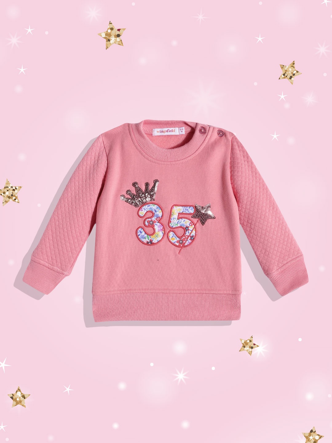 

Wingsfield Girls Pink Embroidered Sweatshirt