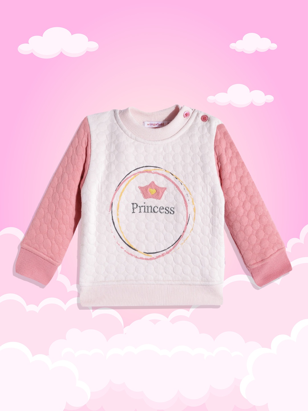 

Wingsfield Girls Pink Printed Sweatshirt