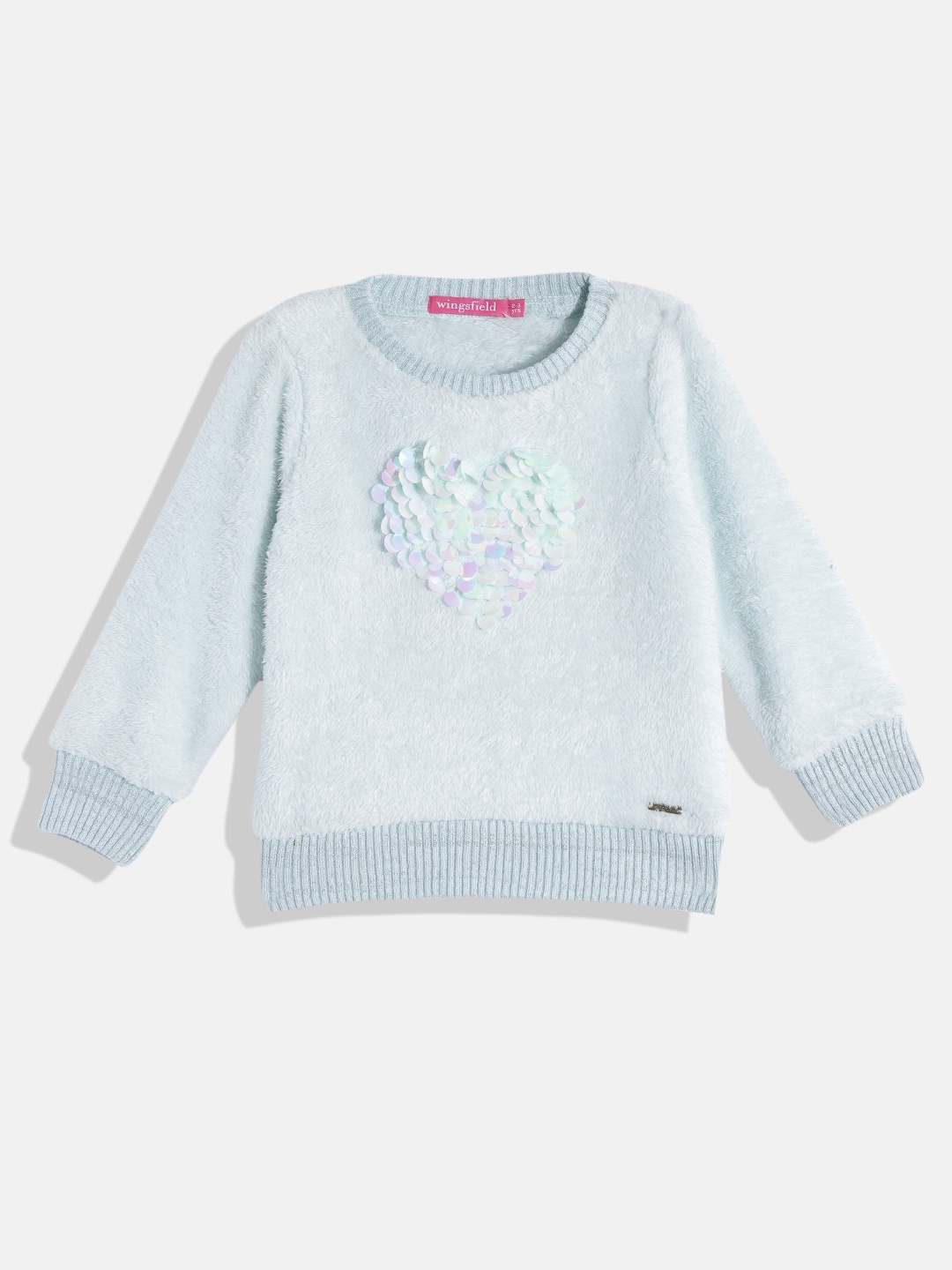 

Wingsfield Girls Sea Green Heart Sequin Embellished Sweatshirt
