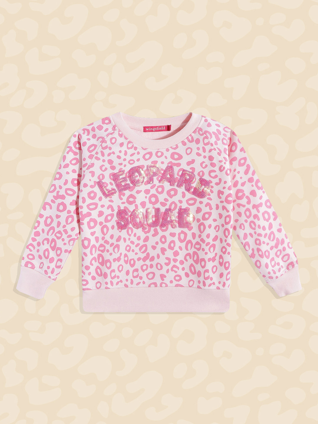 

Wingsfield Girls Pink Printed Sweatshirt