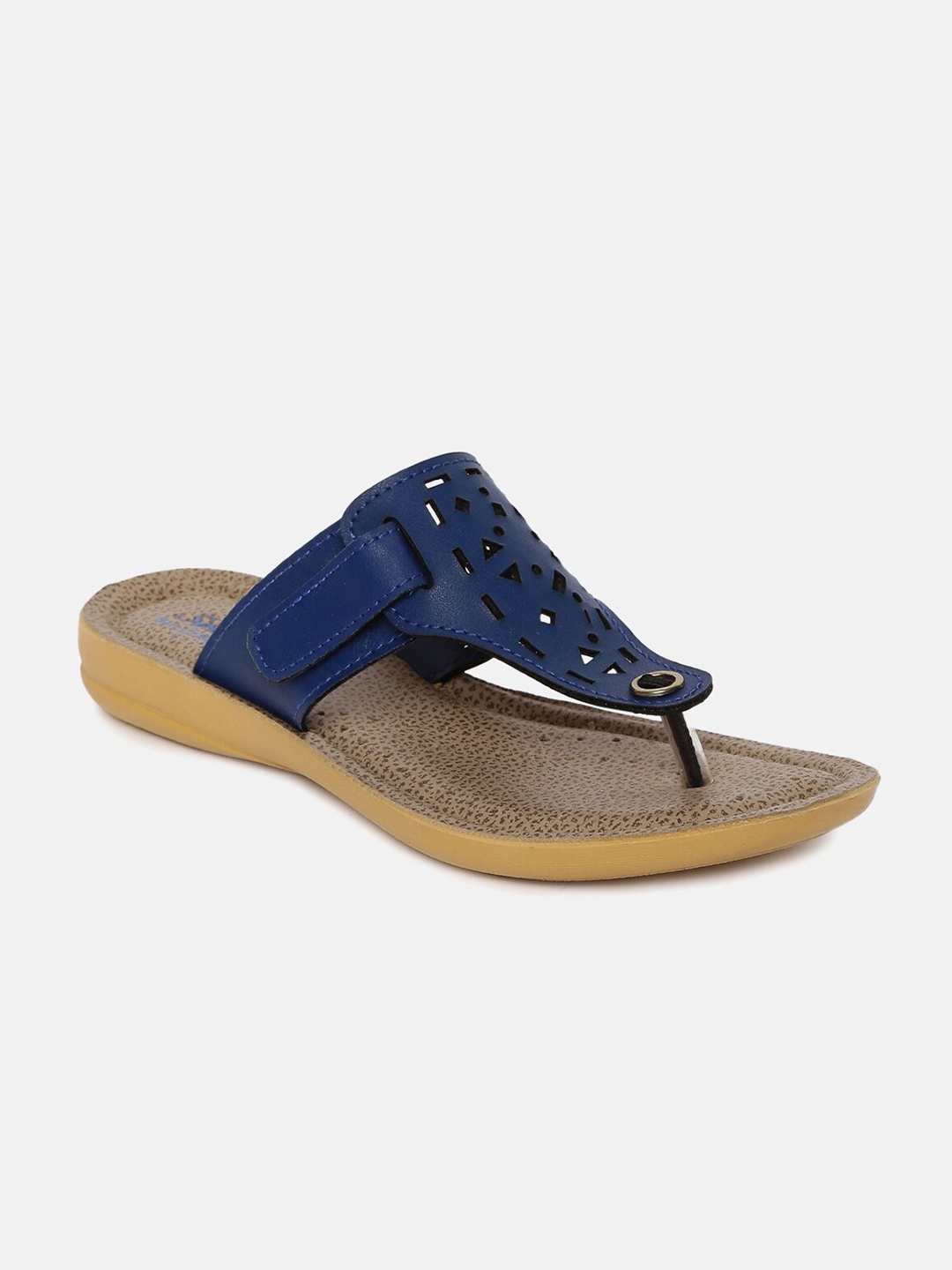 

Paragon Women Blue T-Strap Flats with Laser Cuts