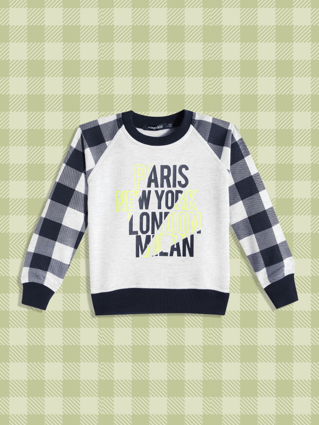 

Wingsfield Boys Grey Melange Printed Sweatshirt