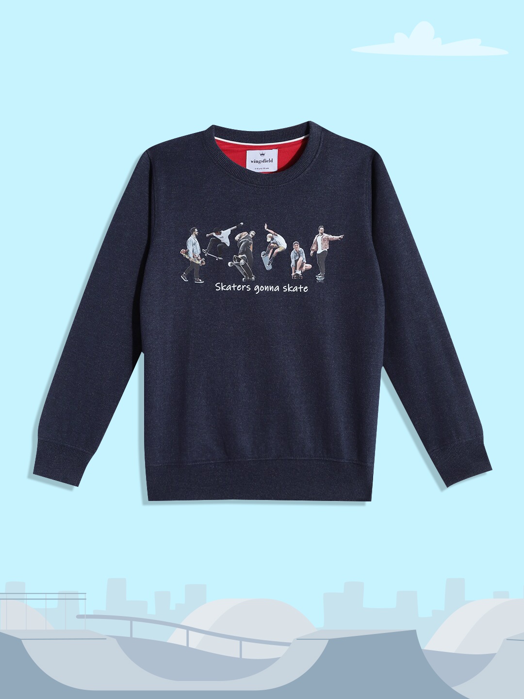 

Wingsfield Boys Navy Blue Printed Sweatshirt