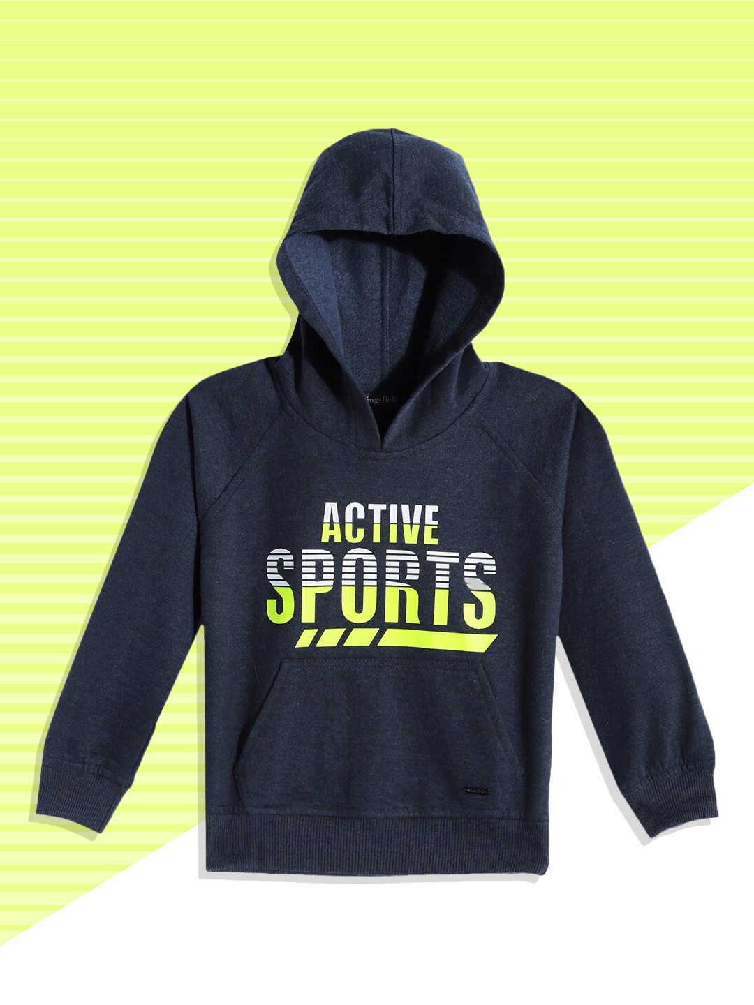 

Wingsfield Boys Navy Blue Printed Hooded Sweatshirt