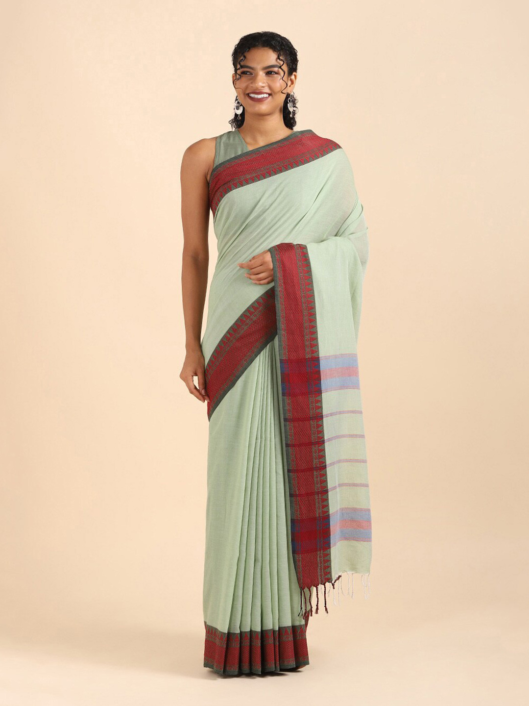 

Taneira Green & Blue Pure Cotton Saree
