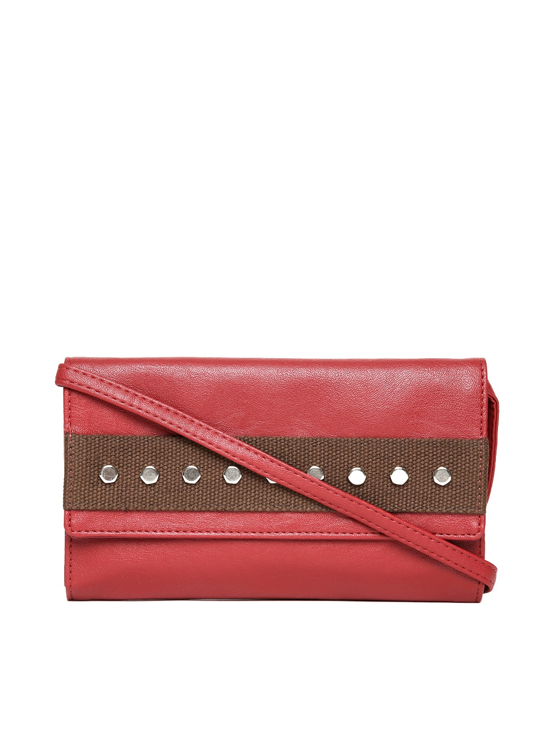 

Baggit Women Maroon Studded Wallet with Sling Strap