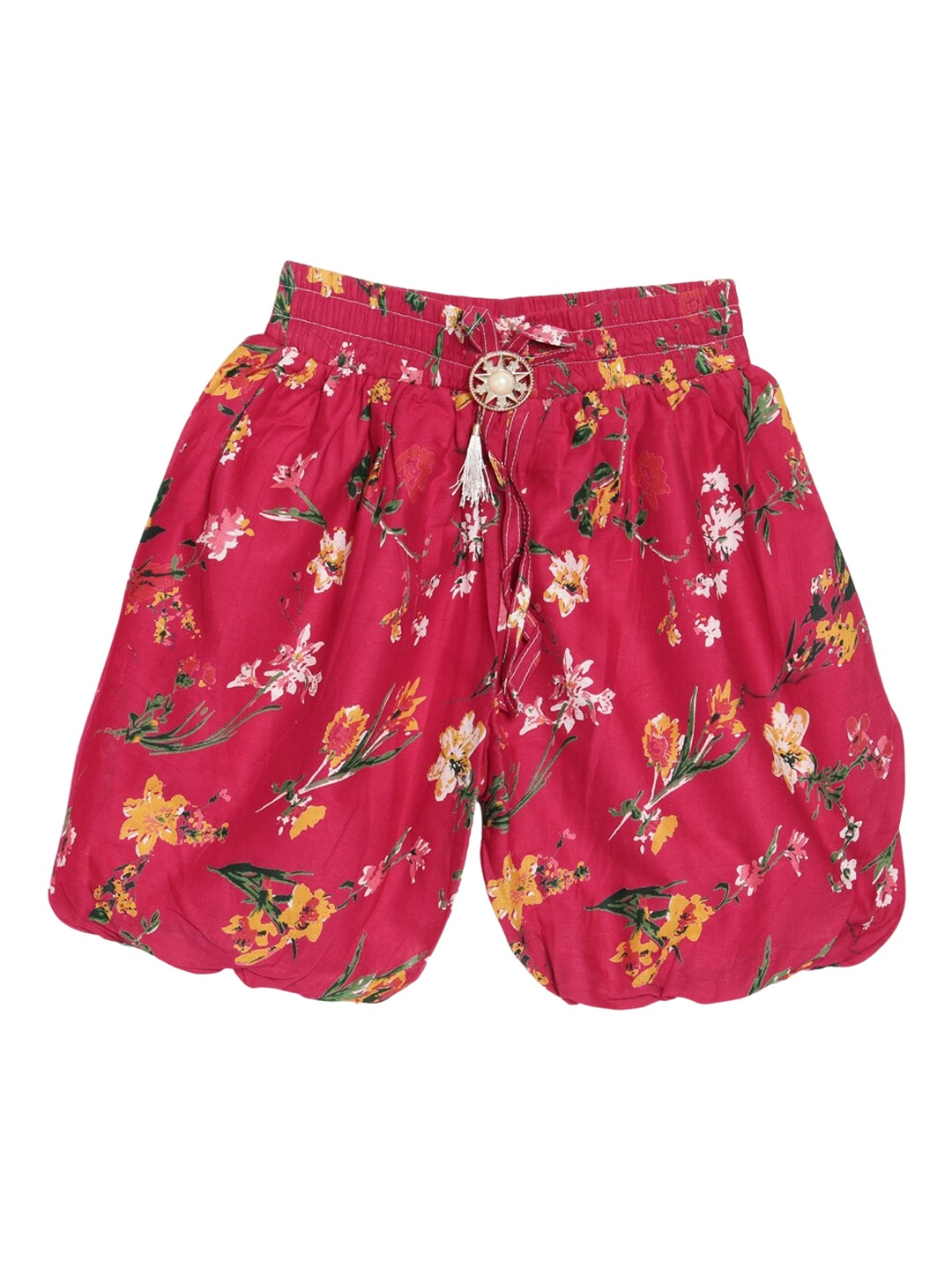 

SWEET ANGEL Girls Floral Printed Hot ballon Cotton Shorts, Pink