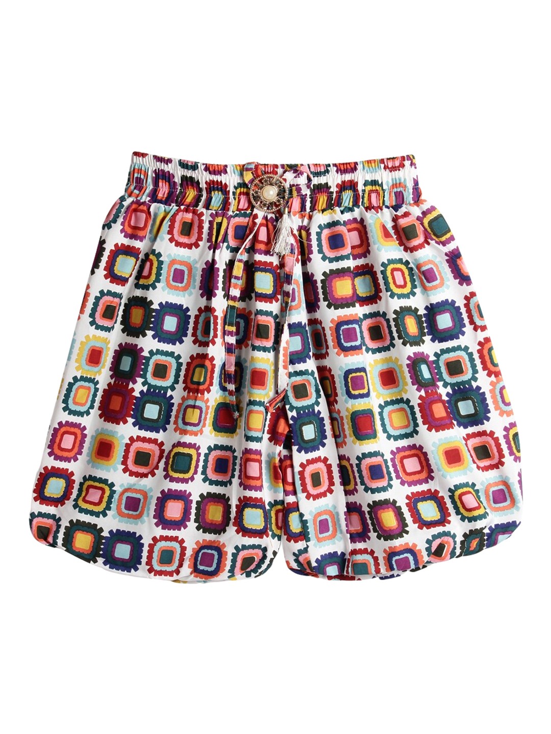 

SWEET ANGEL Girls Printed Loose Fit Cotton Shorts, Multi