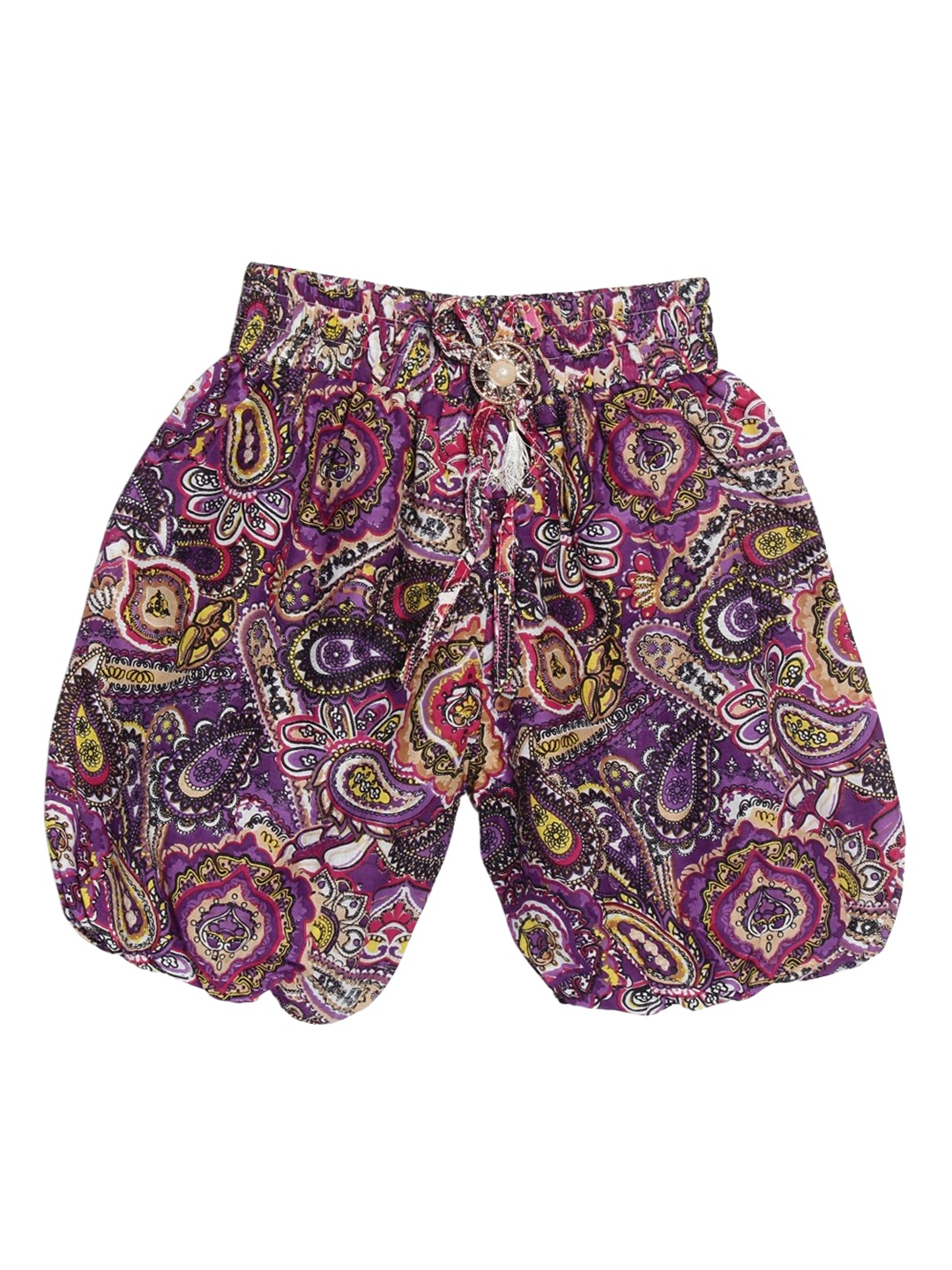 

SWEET ANGEL Girls Floral Printed Loose Fit Shorts, Purple
