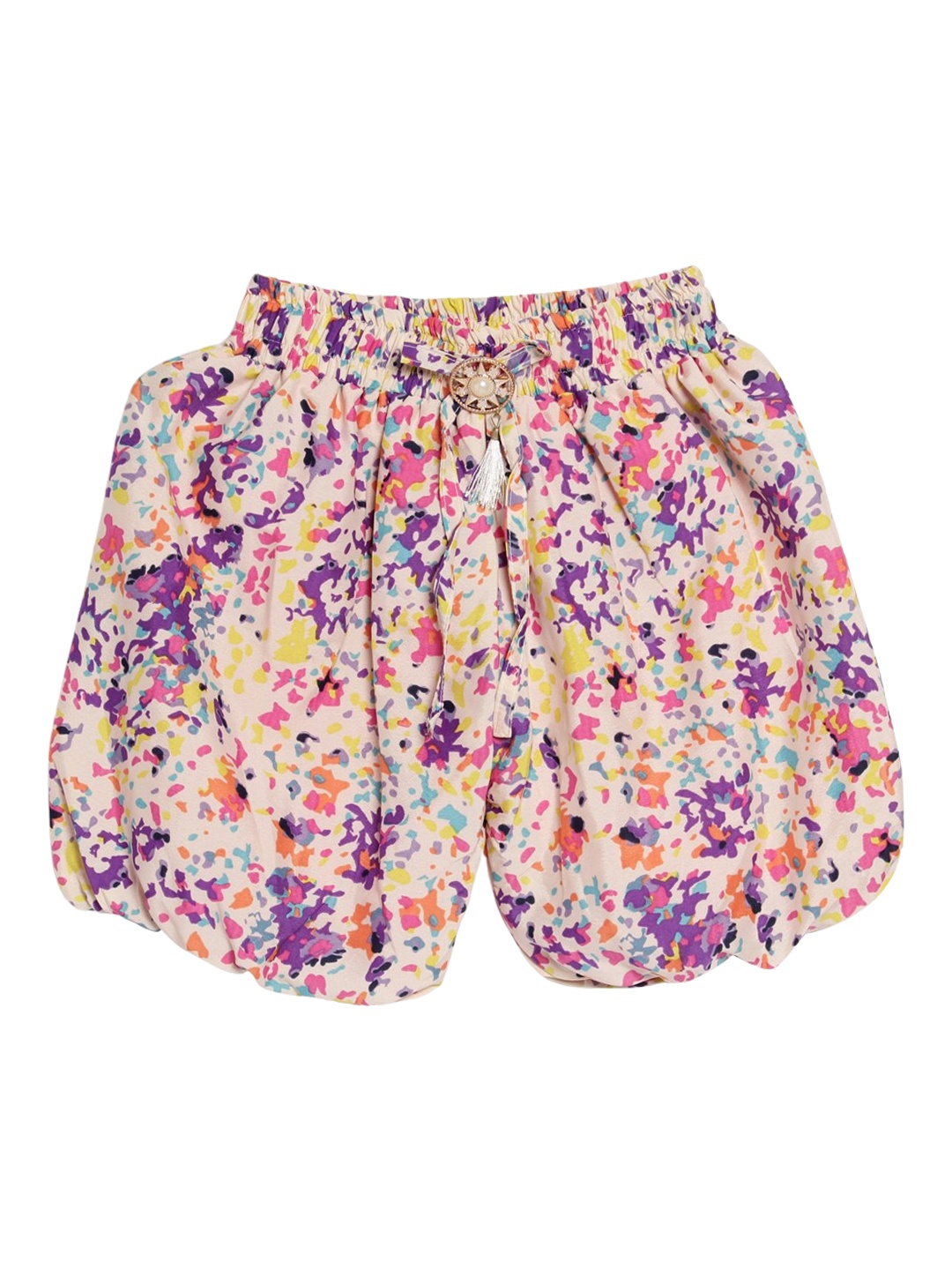 

SWEET ANGEL Girls Printed Cotton Loose Fit Shorts, Cream