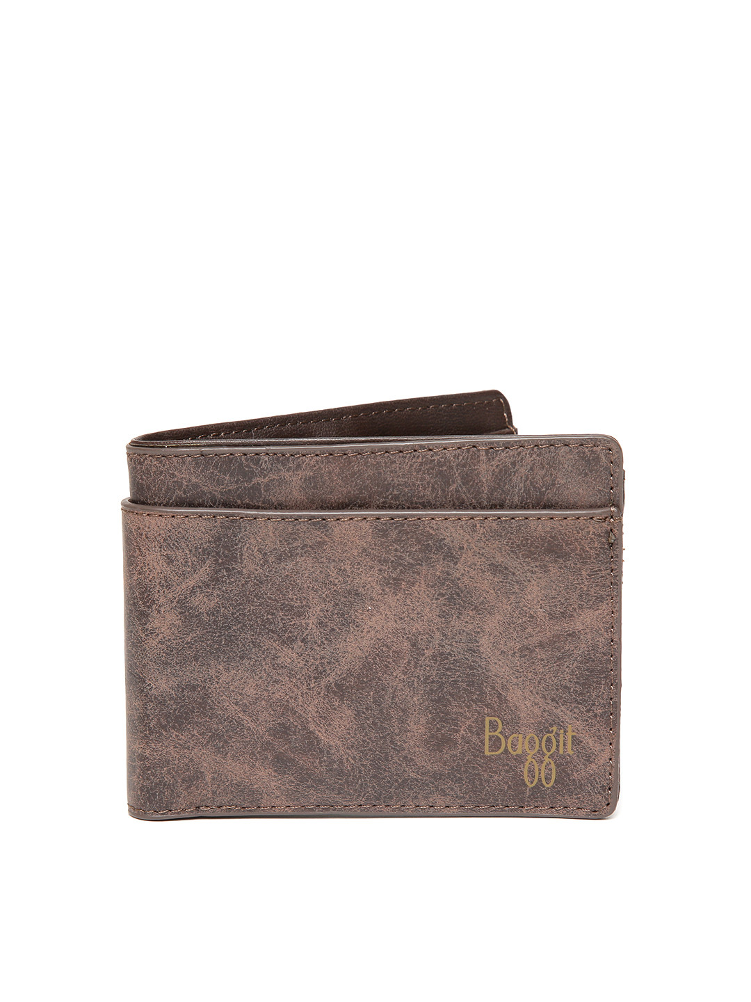 

Baggit Men Brown Textured Two Fold Wallet