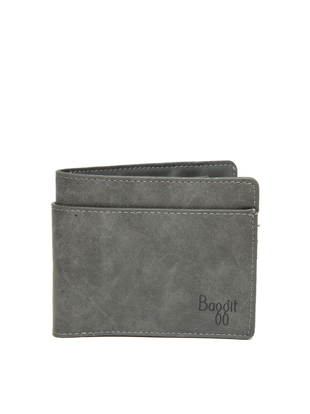 

Baggit Men Grey Textured Two Fold Wallet