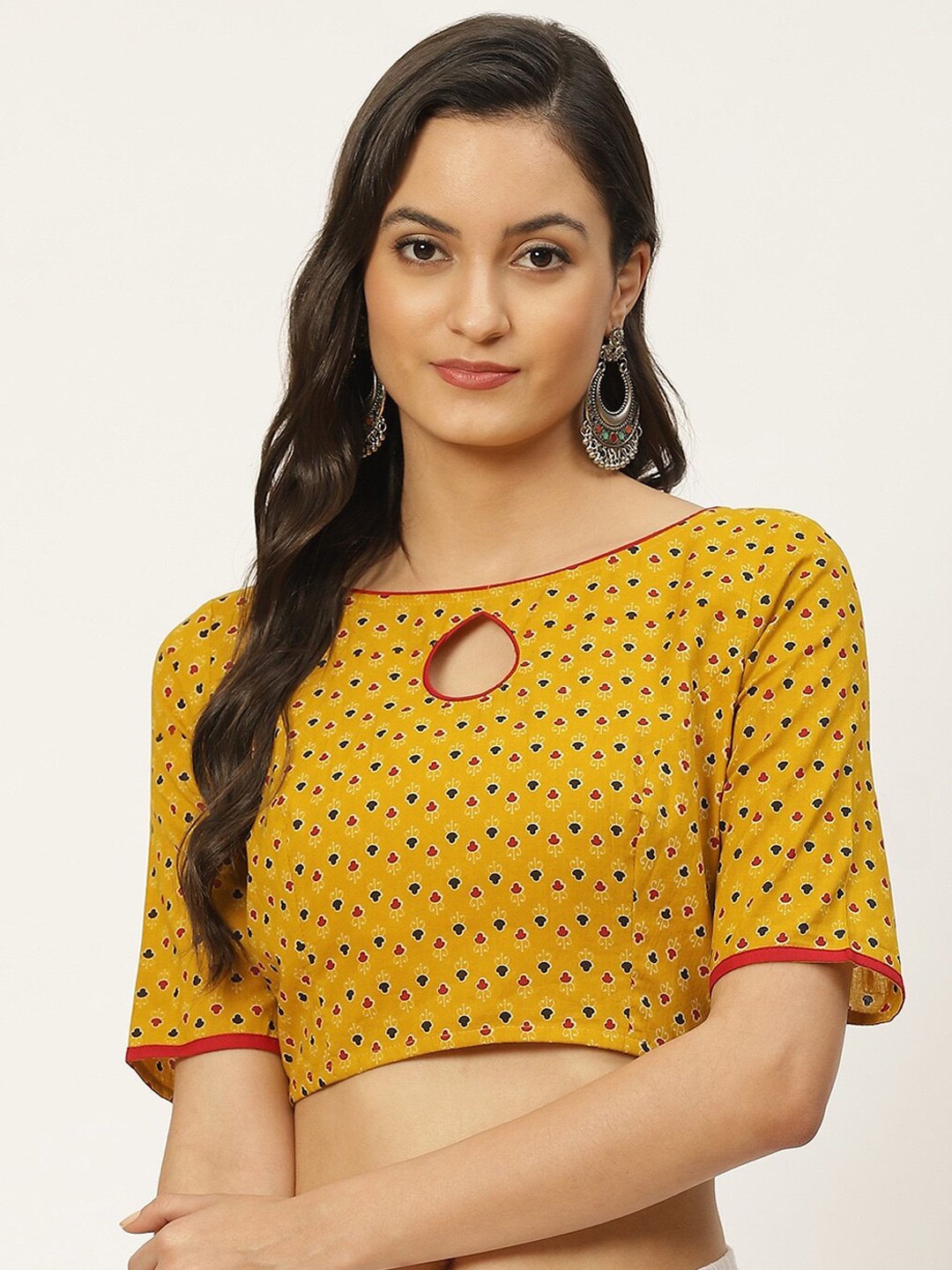 

Studio Shringaar Yellow & Red Printed Saree Blouse
