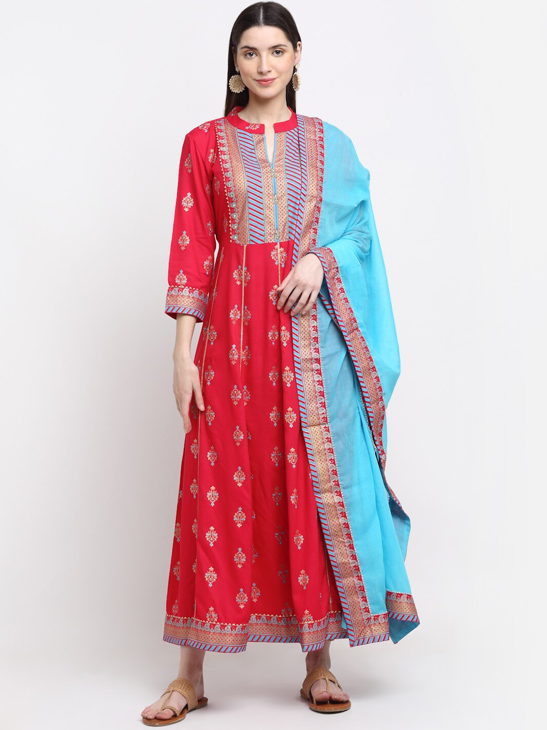 

KALINI Women Ethnic Motifs Printed Anarkali Kurta, Pink