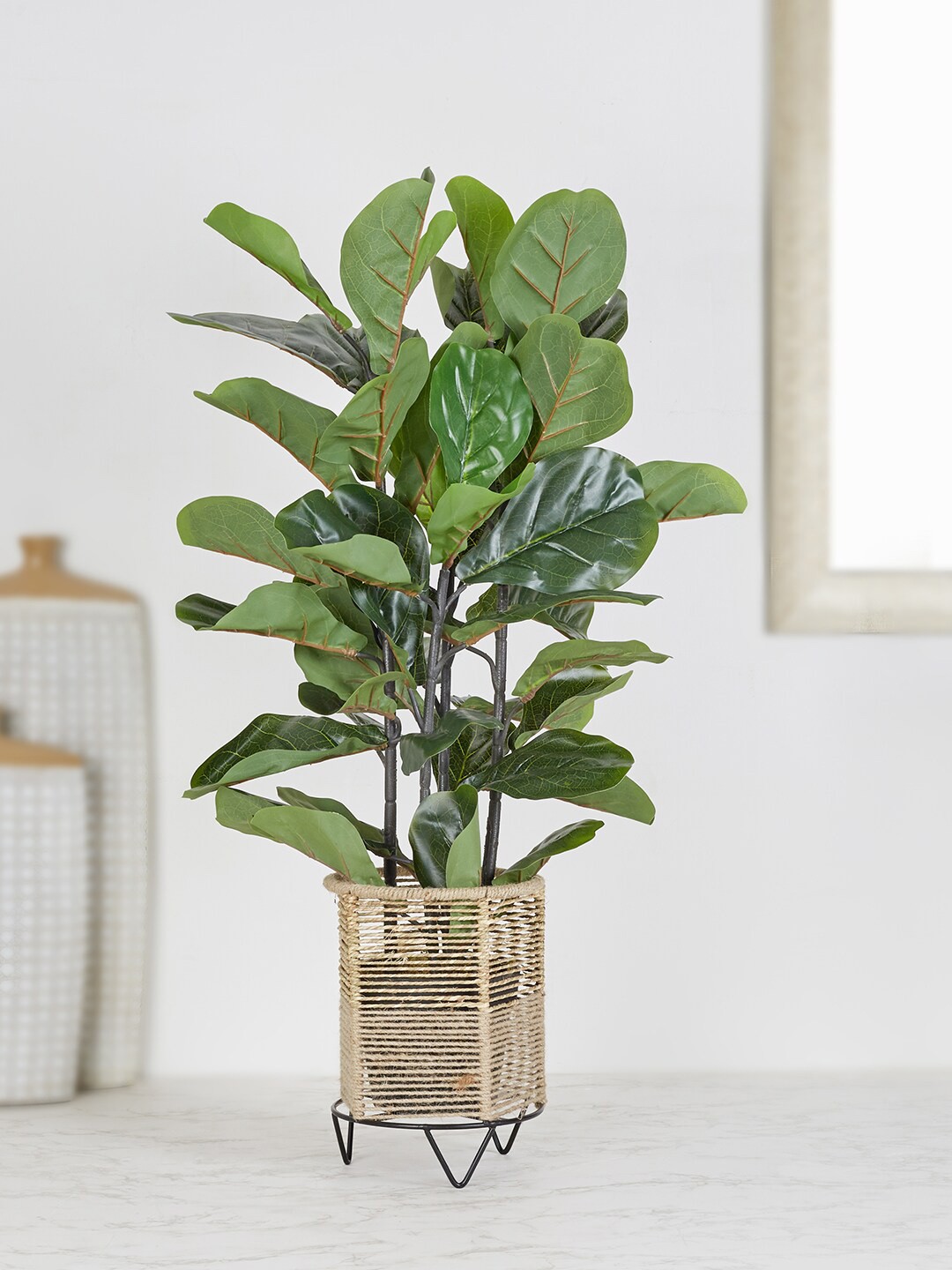 

HomeTown Green Artificial Fiddle Potted Plant