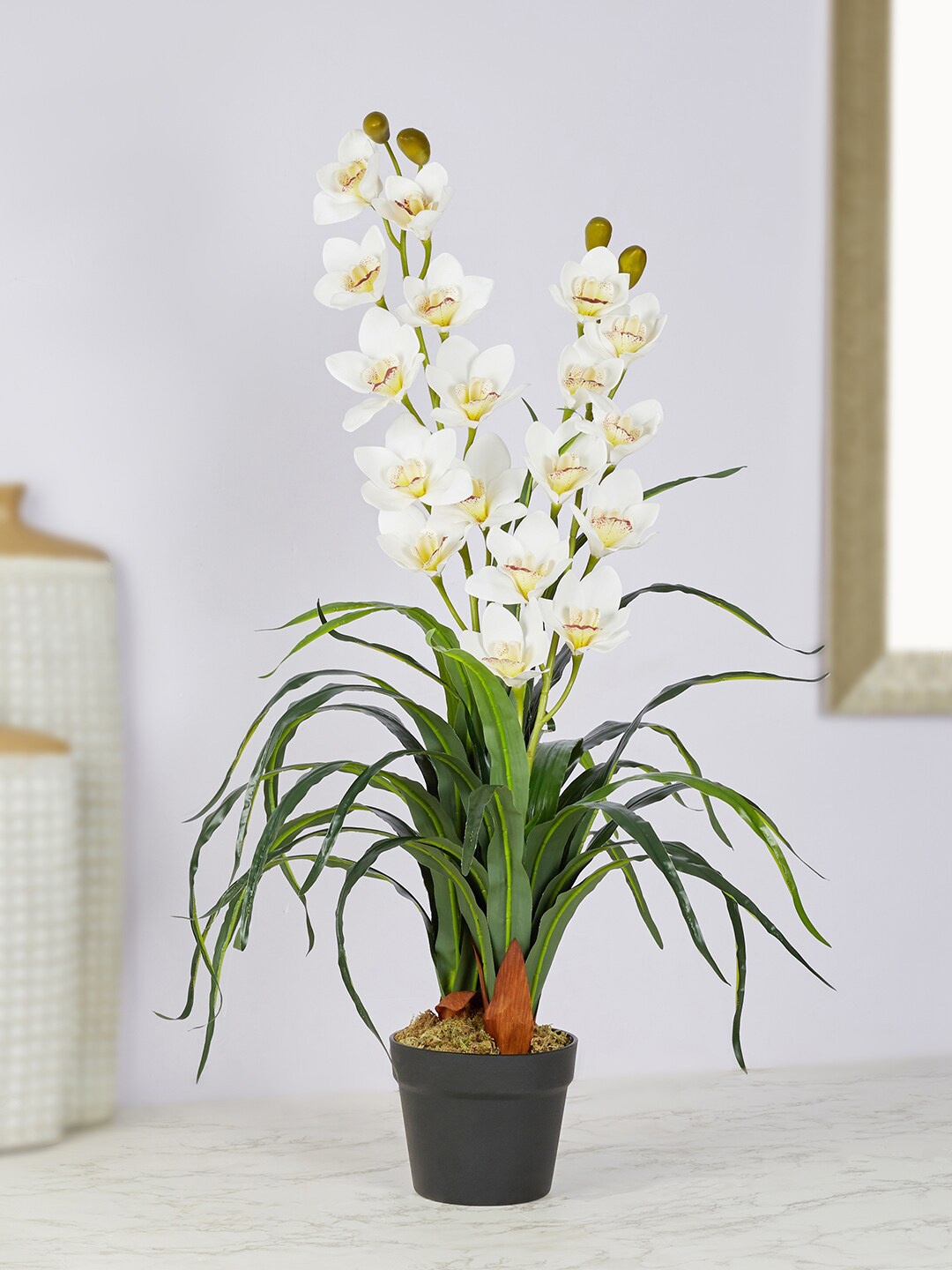 

HomeTown White Ilana Artificial Orchid Potted Plant