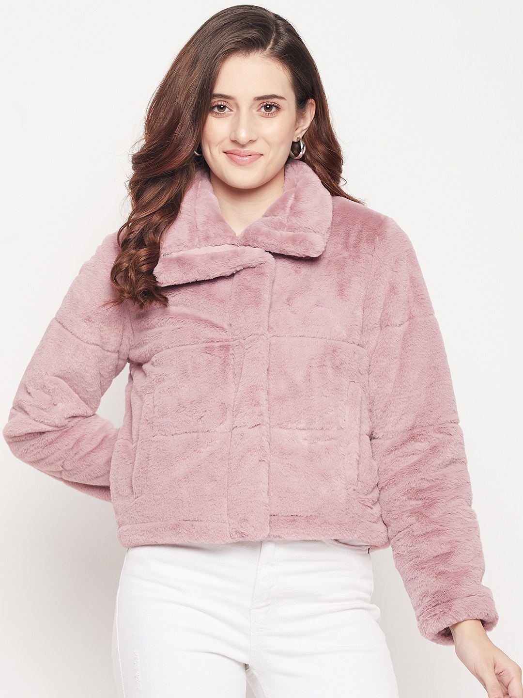 

CAMLA Women Pink Fleece Tailored Jacket