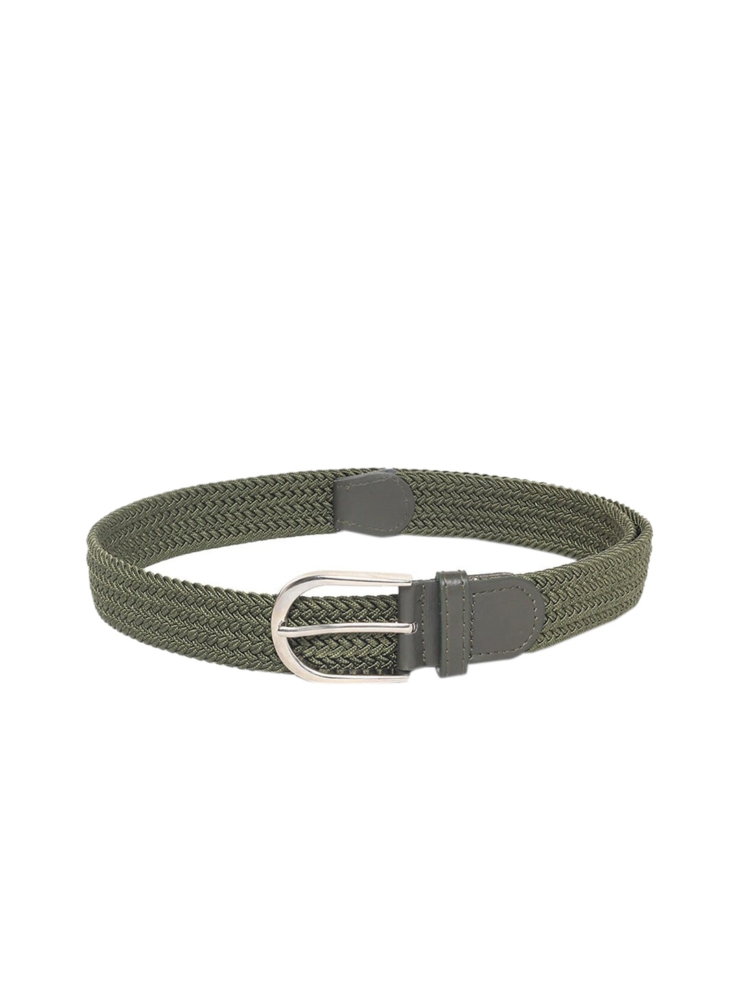 

WINSOME DEAL Men Braided Belt, Olive