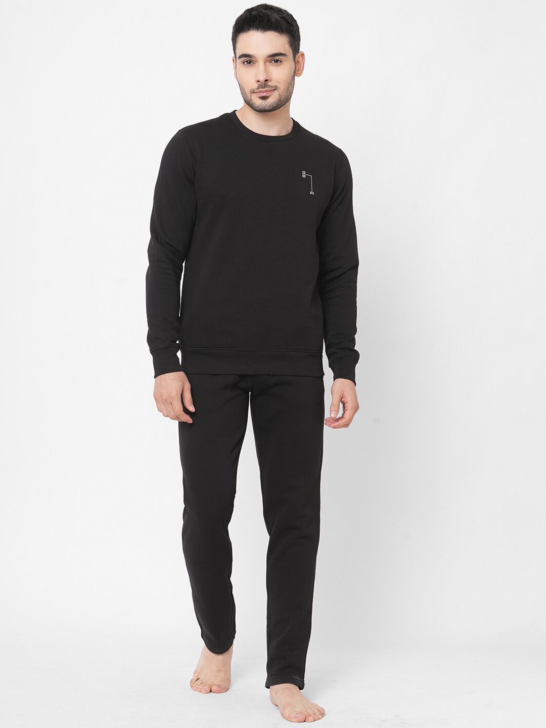 

Sweet Dreams Men Black Solid Tracksuits