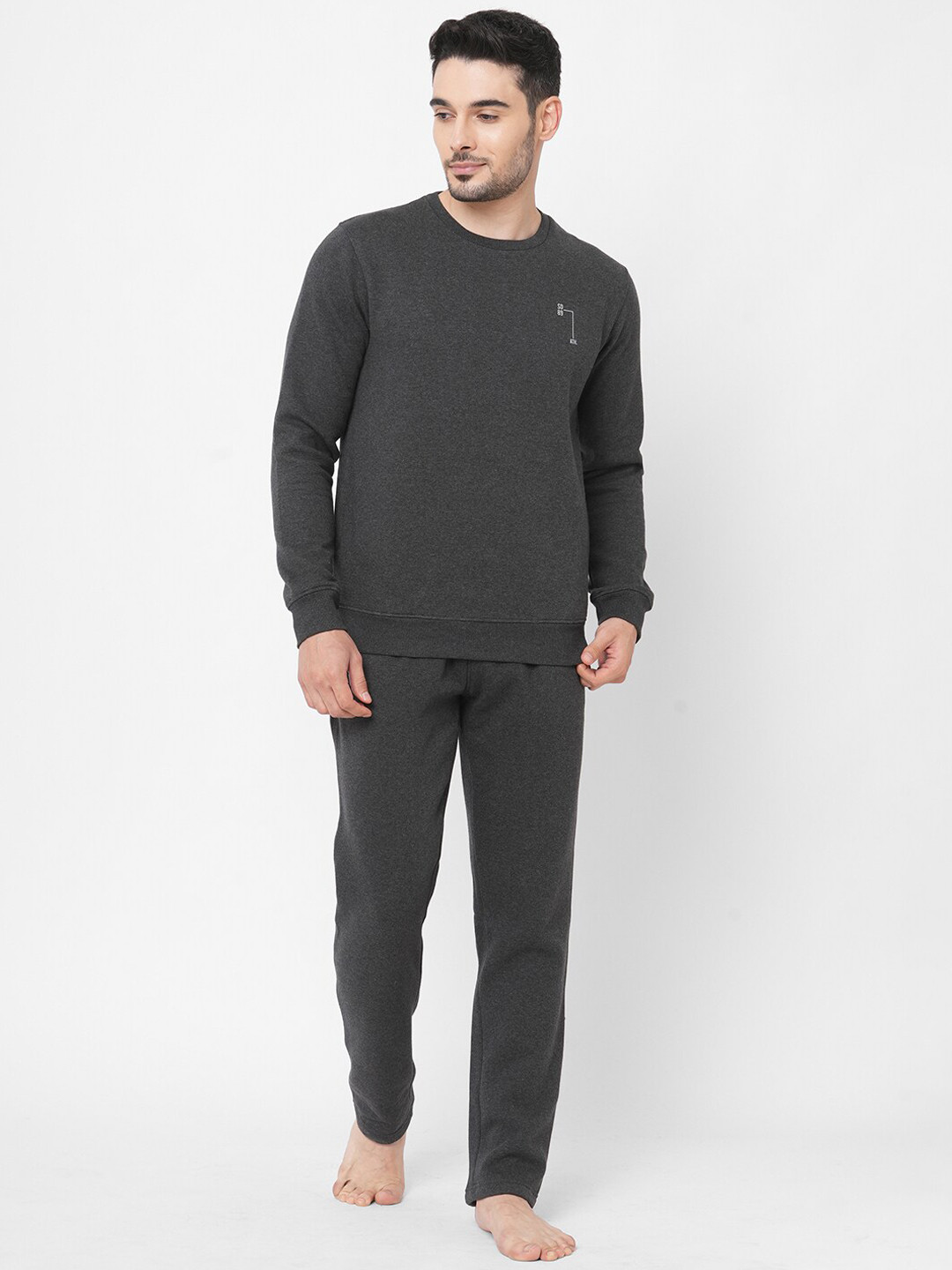 

Sweet Dreams Men Charcoal Grey Solid Tracksuits