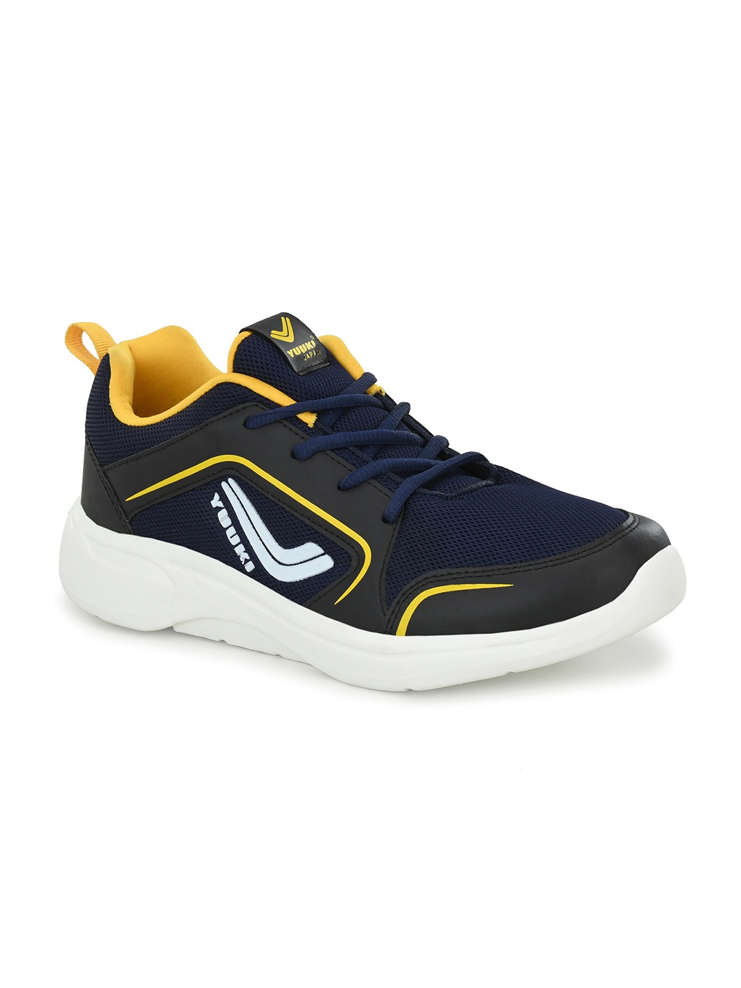 

Yuuki Men Navy Blue Woven Design Running Shoes