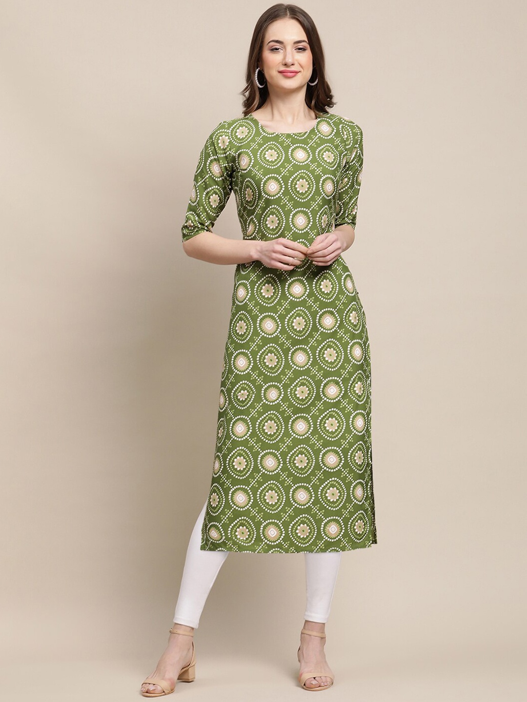 

7Threads Women Multicoloured Block Print Crepe Kurta, Multi